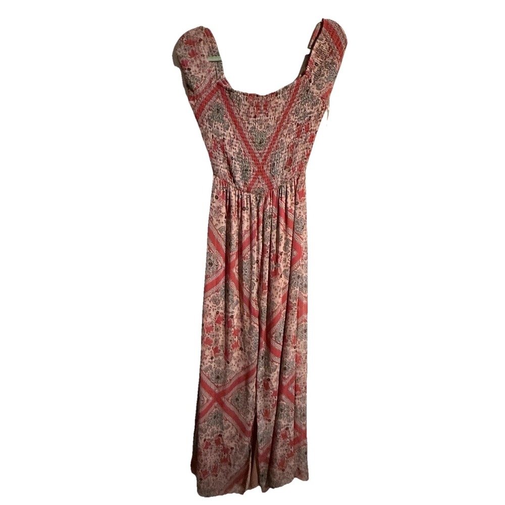 Tularosa Henderson‎ Smocked Off The Shoulder Maxi Dress Small Front Slit  Boho